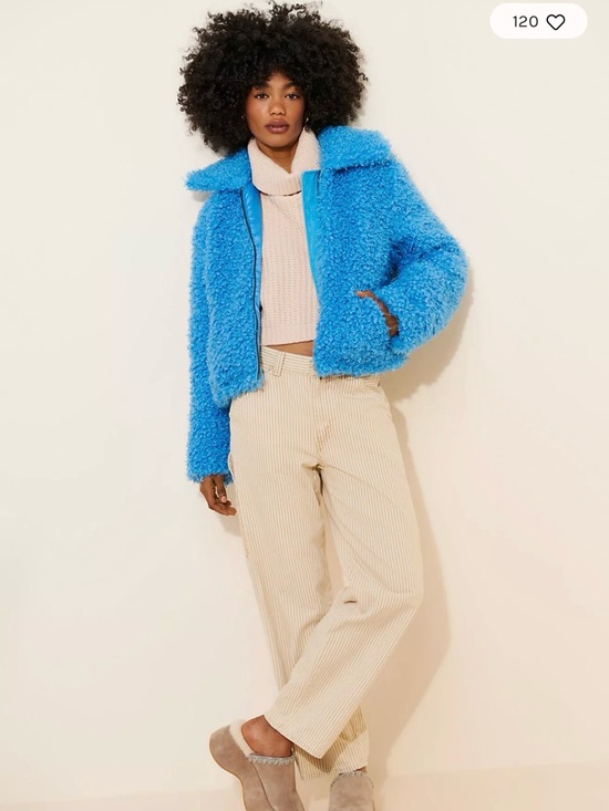 Free People Jackets & Blazers - Free People cool and cozy teddy coat blue XS